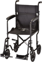Nova 19 Inch Steel Transport Chair w/ Aluminum Footrests