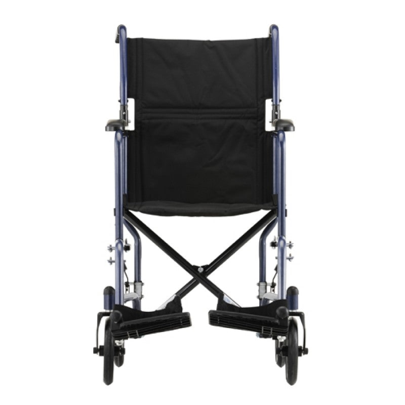 Nova 19 Inch Steel Transport Chair w/ Aluminum Footrests