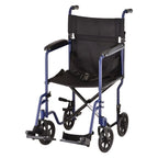 Nova 19 Inch Steel Transport Chair w/ Aluminum Footrests