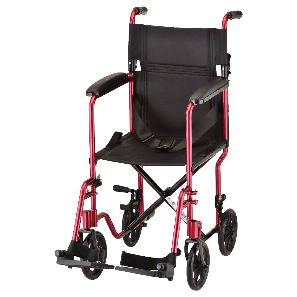 Nova 17" Lightweight Transport Chair with Fixed Arms