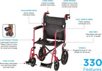 Nova 330 12" Wheel Transport Wheelchair
