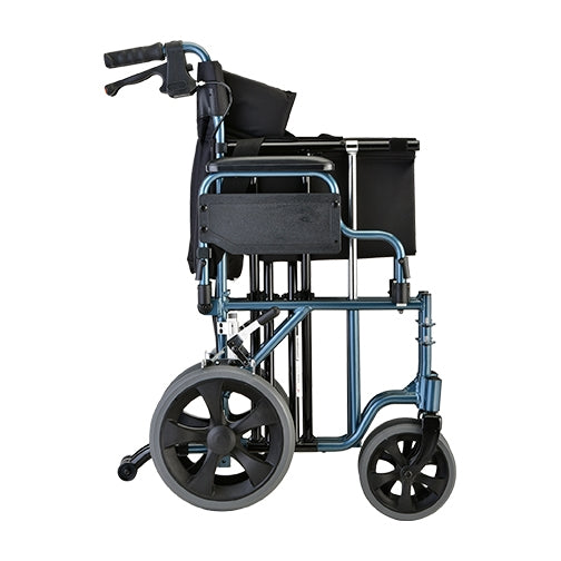 Nova Medical 22 Inches Heavy Duty Transport Chair, 12" Rear Wheels