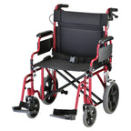 Nova Medical 22 Inches Heavy Duty Transport Chair, 12" Rear Wheels