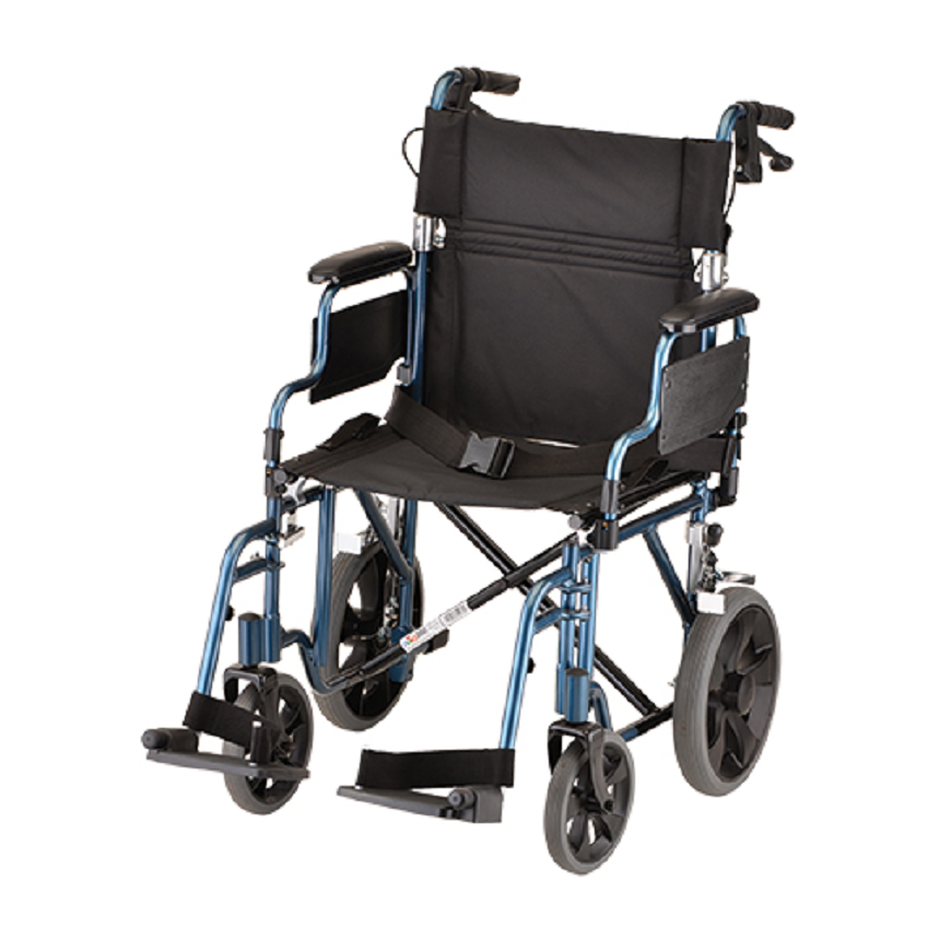 Nova Medical Lightweight Transport Chair with 12" Rear Wheels