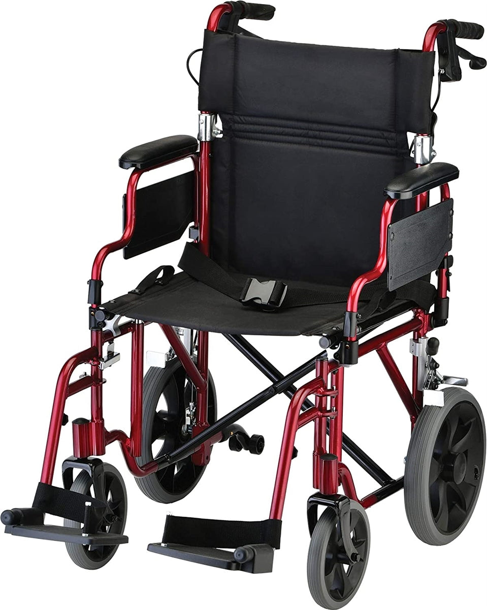 Nova Medical Lightweight Transport Chair with 12" Rear Wheels