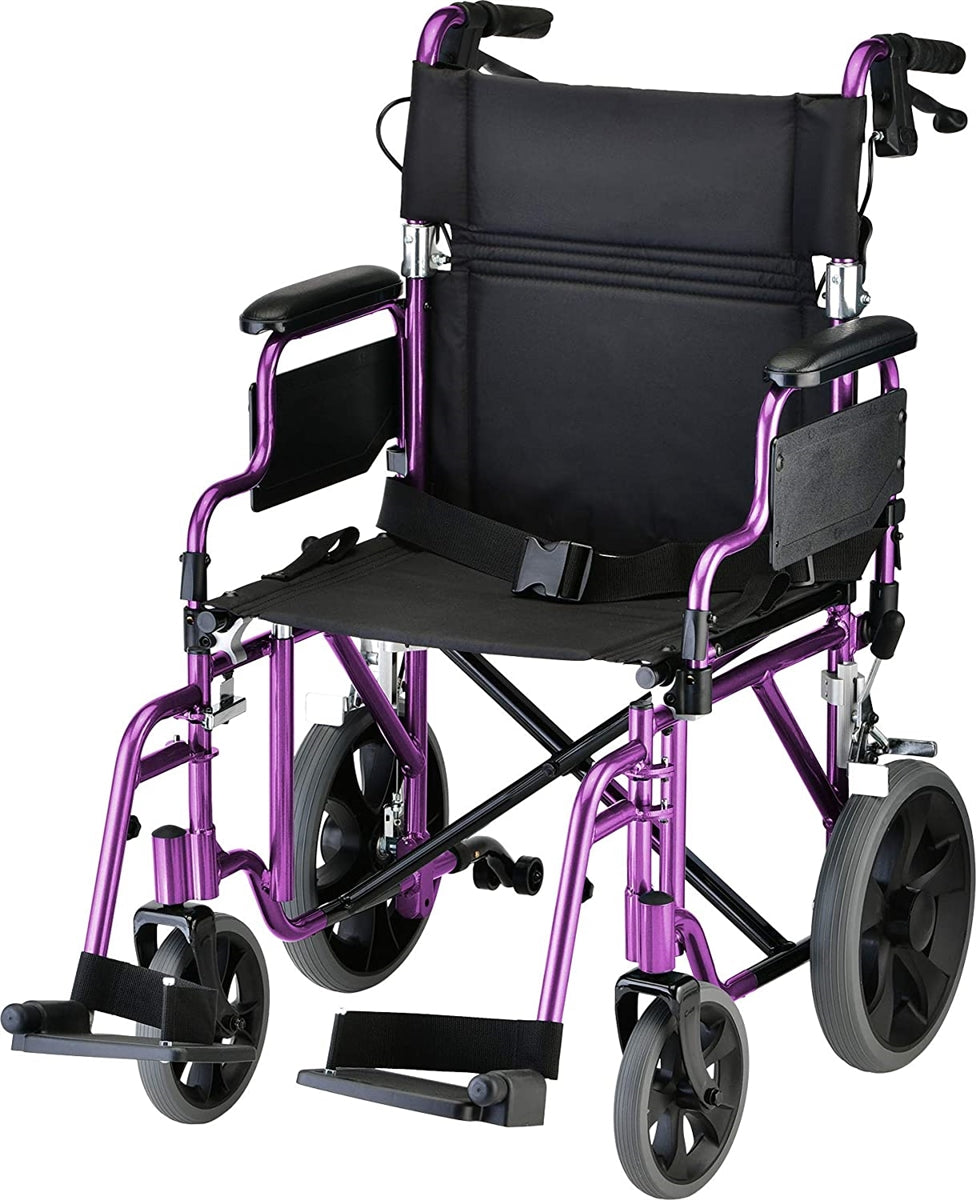 Nova Medical Lightweight Transport Chair with 12" Rear Wheels