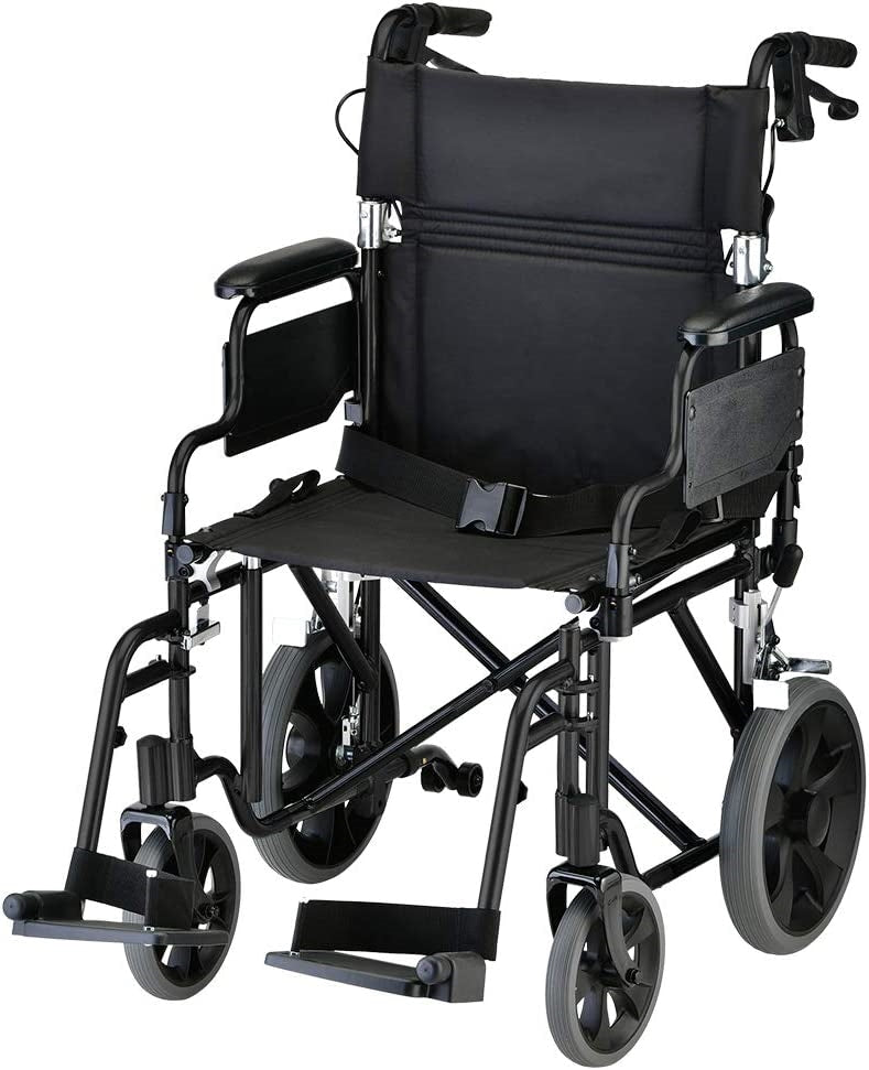 Nova Medical Lightweight Transport Chair with 12" Rear Wheels