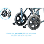 Nova Medical 19 Inches Lightweight Transport Chair With Detachable Desk Arm