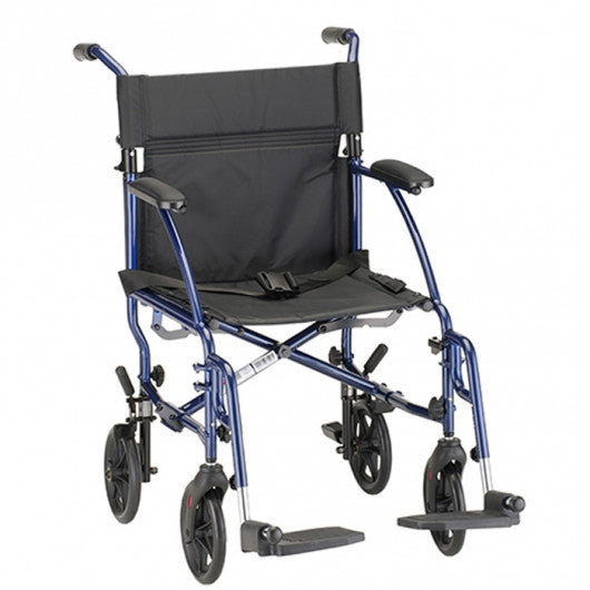 Nova Ultra Lightweight Transport Chair - 19" with Swing Away Footrest
