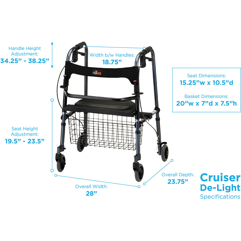 Nova Medical Cruiser De-Light Hybrid Walker Rollators