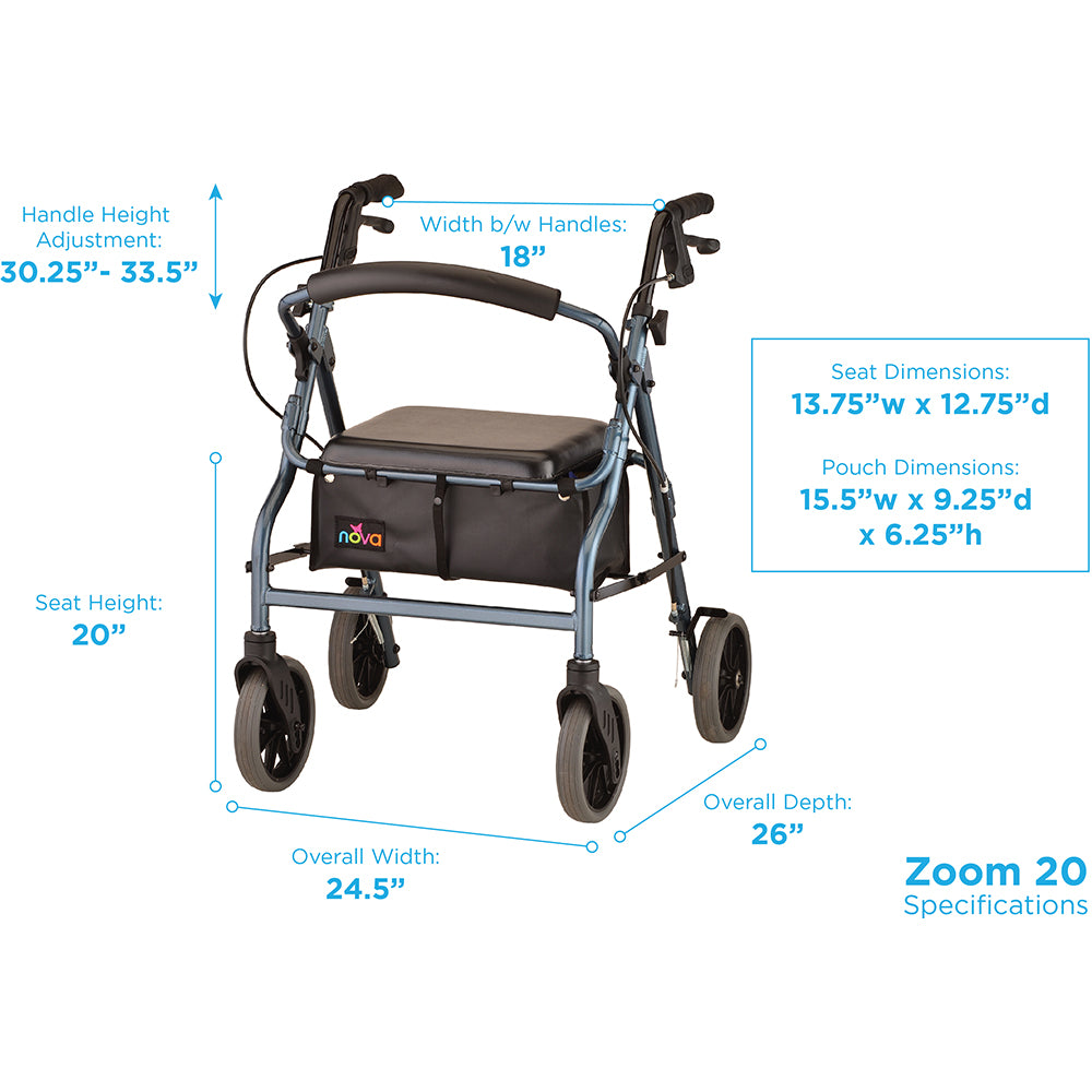 Nova Medical Zoom Series Lightweight Folding Rollators