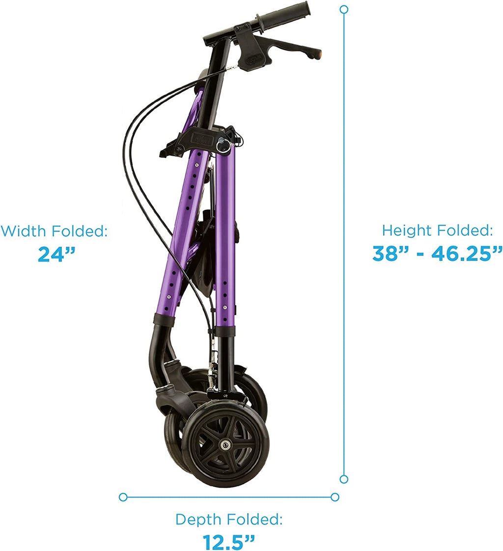 Nova Medical Star DX Rollator Walker with Wide Padded Seat & 8” Wheels