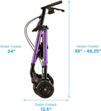 Nova Medical Star DX Rollator Walker with Wide Padded Seat & 8” Wheels