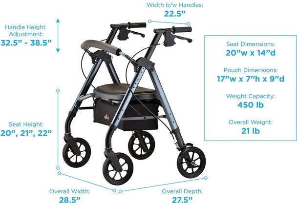 Nova Star 8 DX Bariatric Extra Wide Rollator 4264