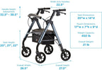 Nova Star 8 DX Bariatric Extra Wide Rollator 4264