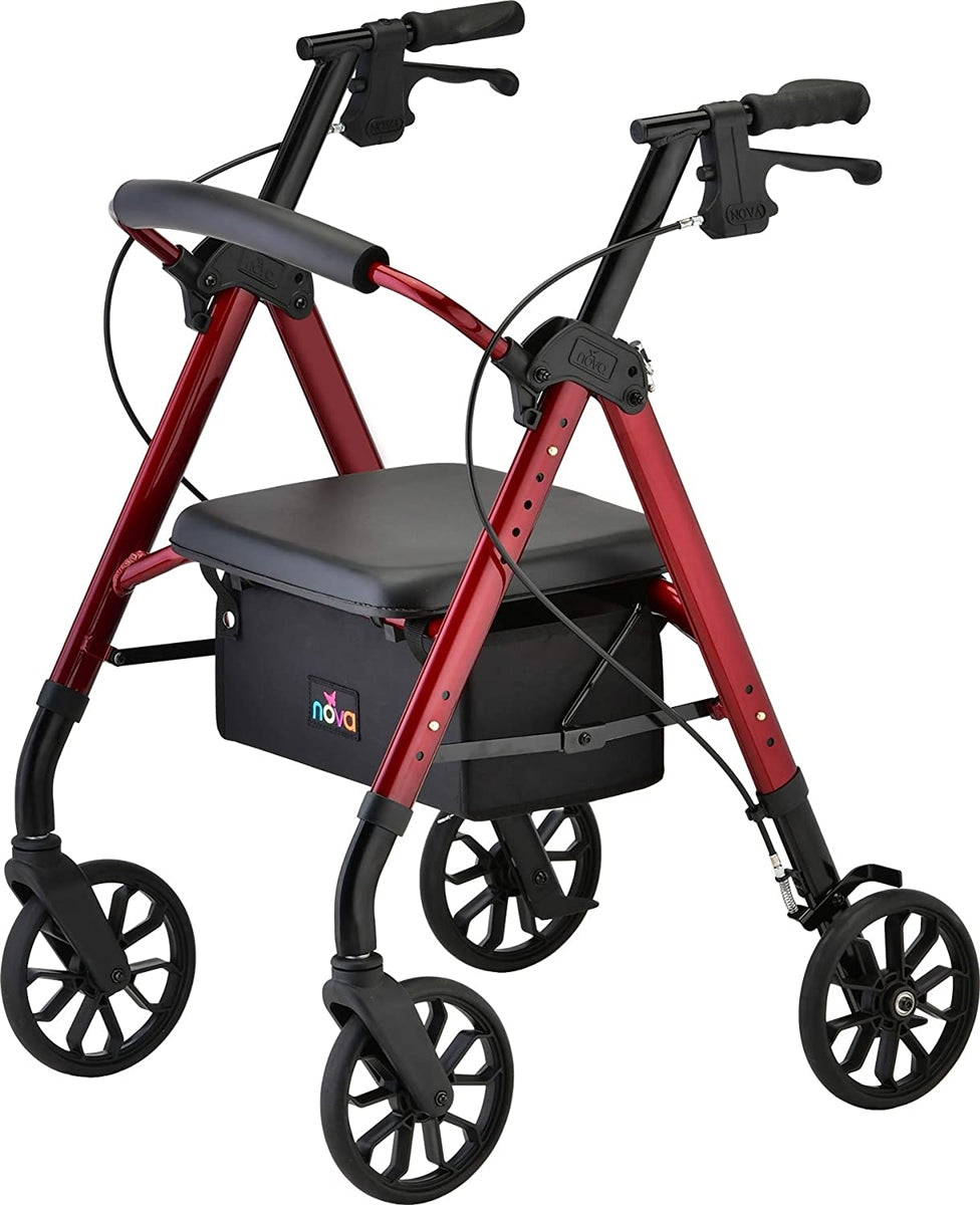 NOVA Star 8 Rollator Walker with Perfect Fit Size System,
