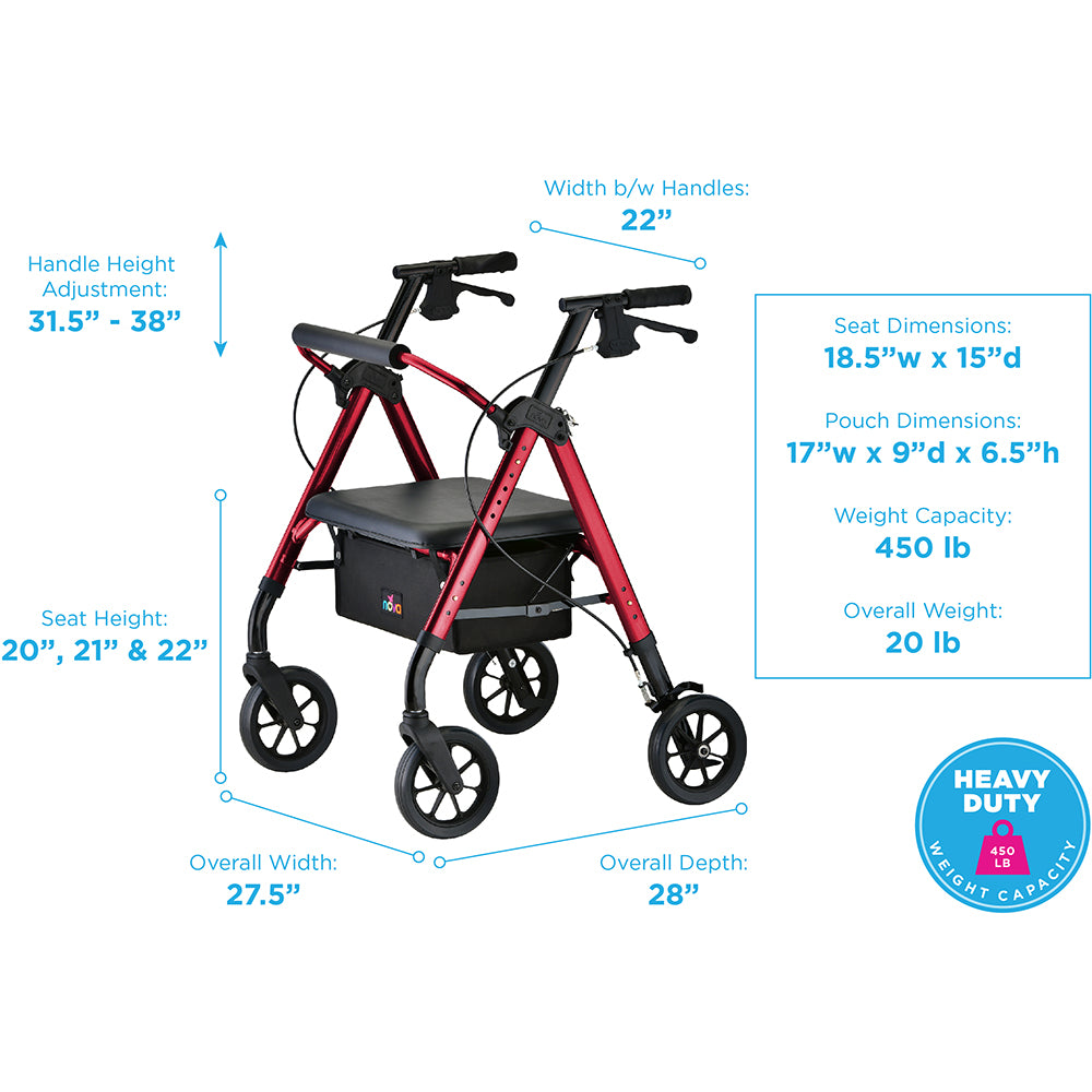 NOVA Star Heavy Duty Bariatric Rollator Walker