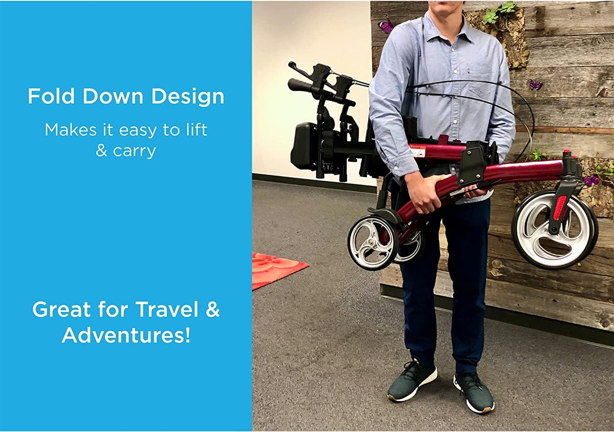 Nova Dragon Fold n’ Go Rise UP Rollator, Upright Standing Walker