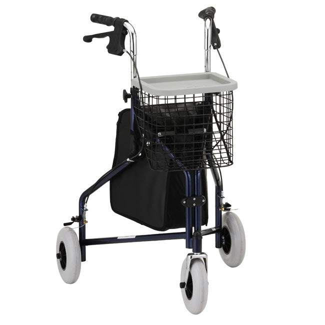 NOVA Traveler 3 Wheel Rollator Walker, All Terrain 8" Wheels