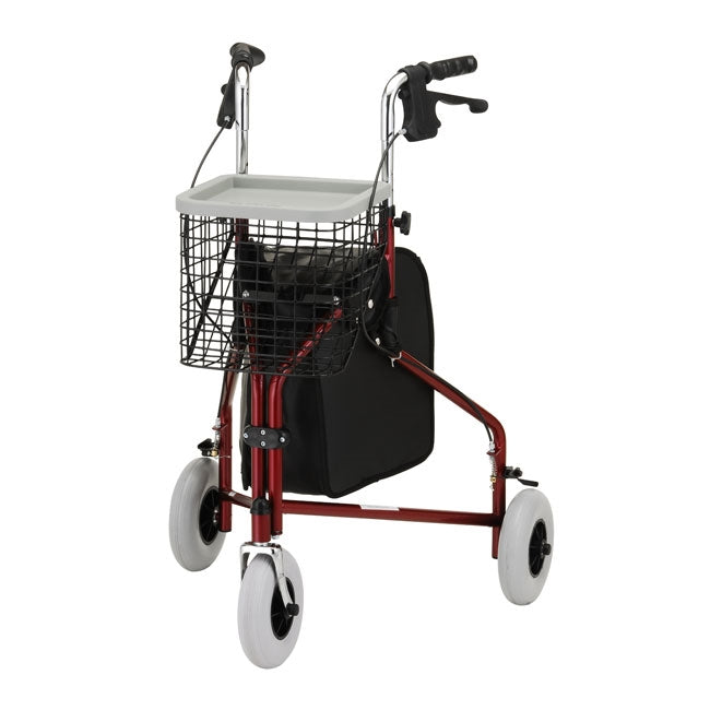 NOVA Traveler 3 Wheel Rollator Walker, All Terrain 8" Wheels