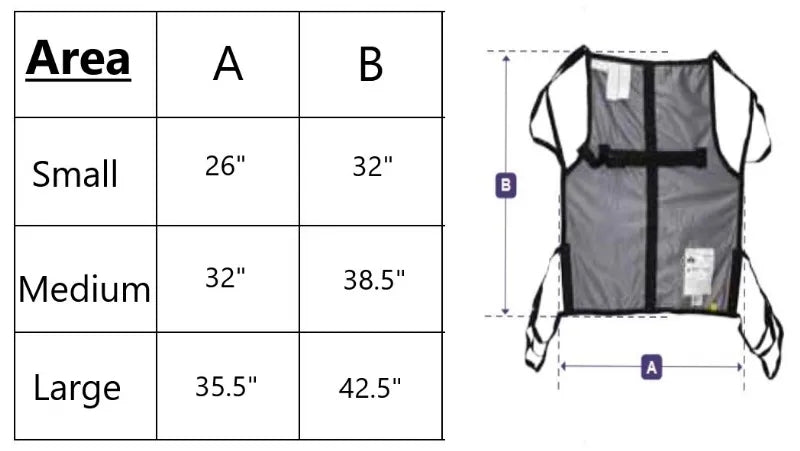 Hoyer One Piece Commode Lift 4-Point Sling with Positioning Strap