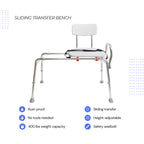 Eagle Health Supplies Sliding Transfer Bench - 77211
