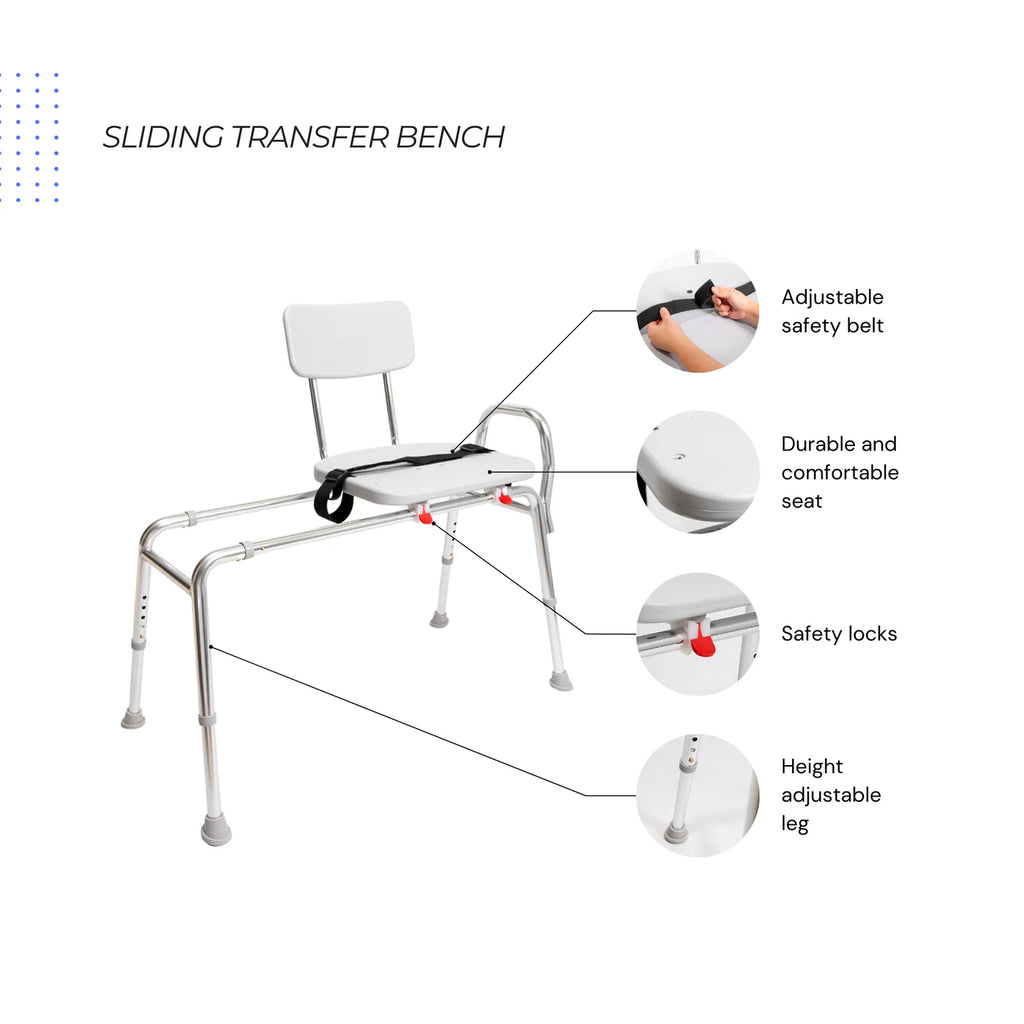 Eagle Health Supplies Sliding Transfer Bench - 77211
