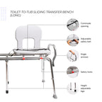 Eagle Health 77963 - Toilet-to-Tub Sliding Transfer Bench (Long)
