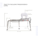 Eagle Health 77963 - Toilet-to-Tub Sliding Transfer Bench (Long)