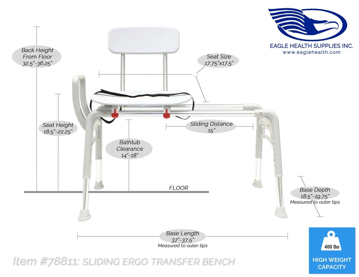 Eagle Heath 78811 - Sliding Ergo Transfer Bench