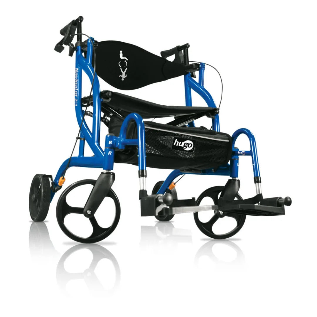 Hugo Hybrid Navigator Side-Folding Rolling Walker & Transport Chair
