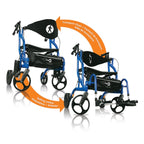 Hugo Hybrid Navigator Side-Folding Rolling Walker & Transport Chair