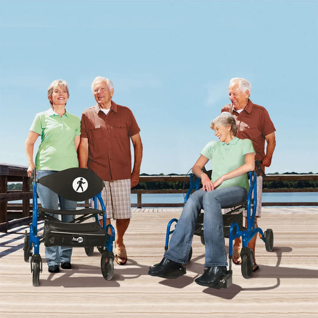Hugo Hybrid Navigator Side-Folding Rolling Walker & Transport Chair