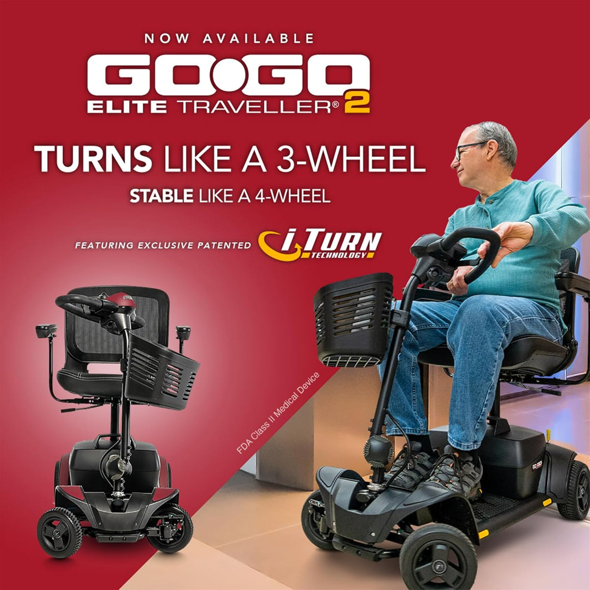 Pride Go Go Elite Traveller Gen 3 4-Wheel Scooter SC443E