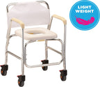 NOVA Lightweight Rolling Shower Commode Chair