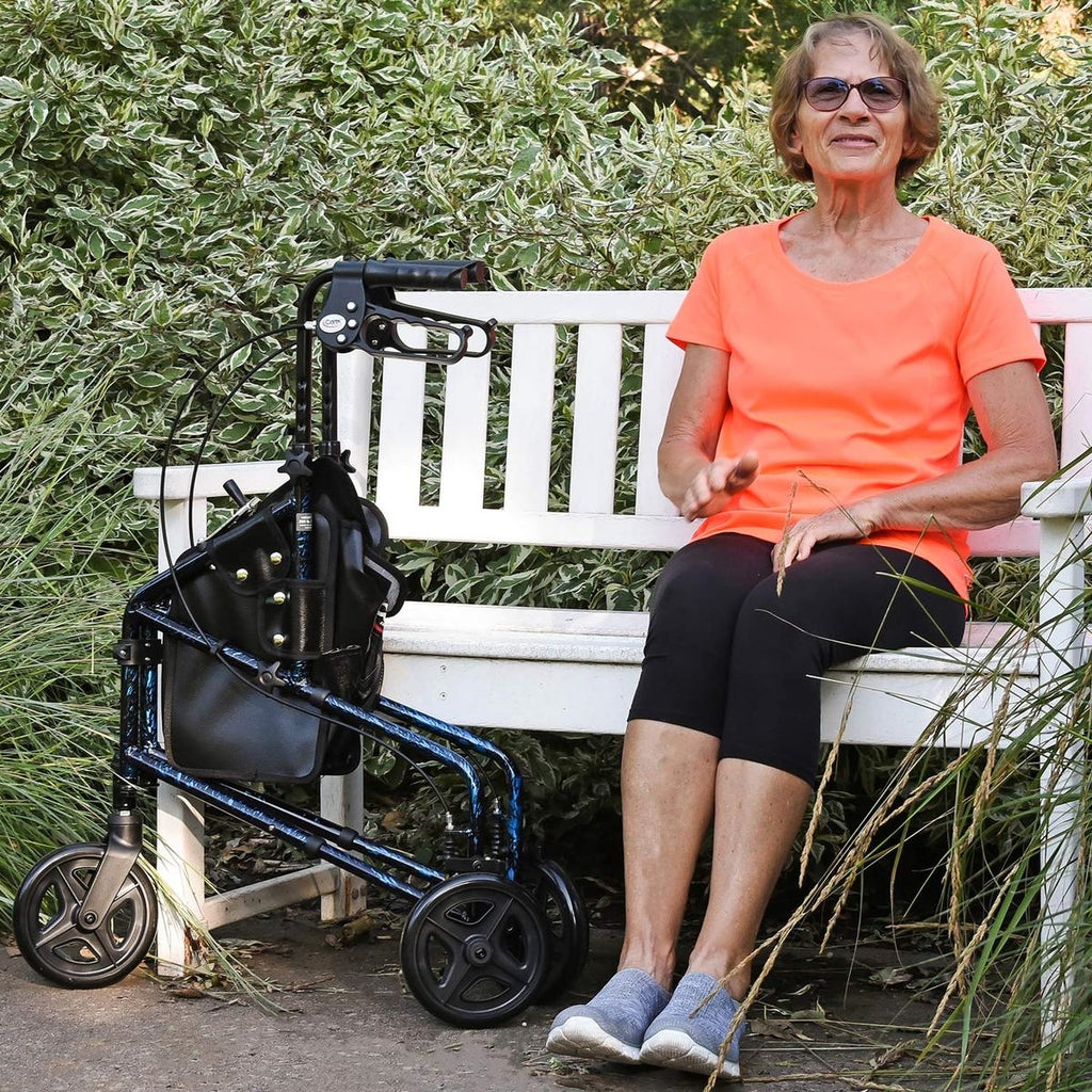 Carex Folding Trio Rolling Walker 3-Wheeled Rollator