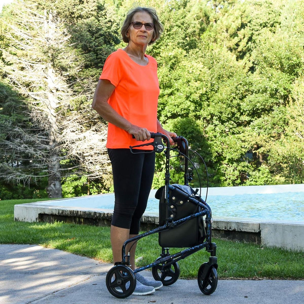 Carex Folding Trio Rolling Walker 3-Wheeled Rollator