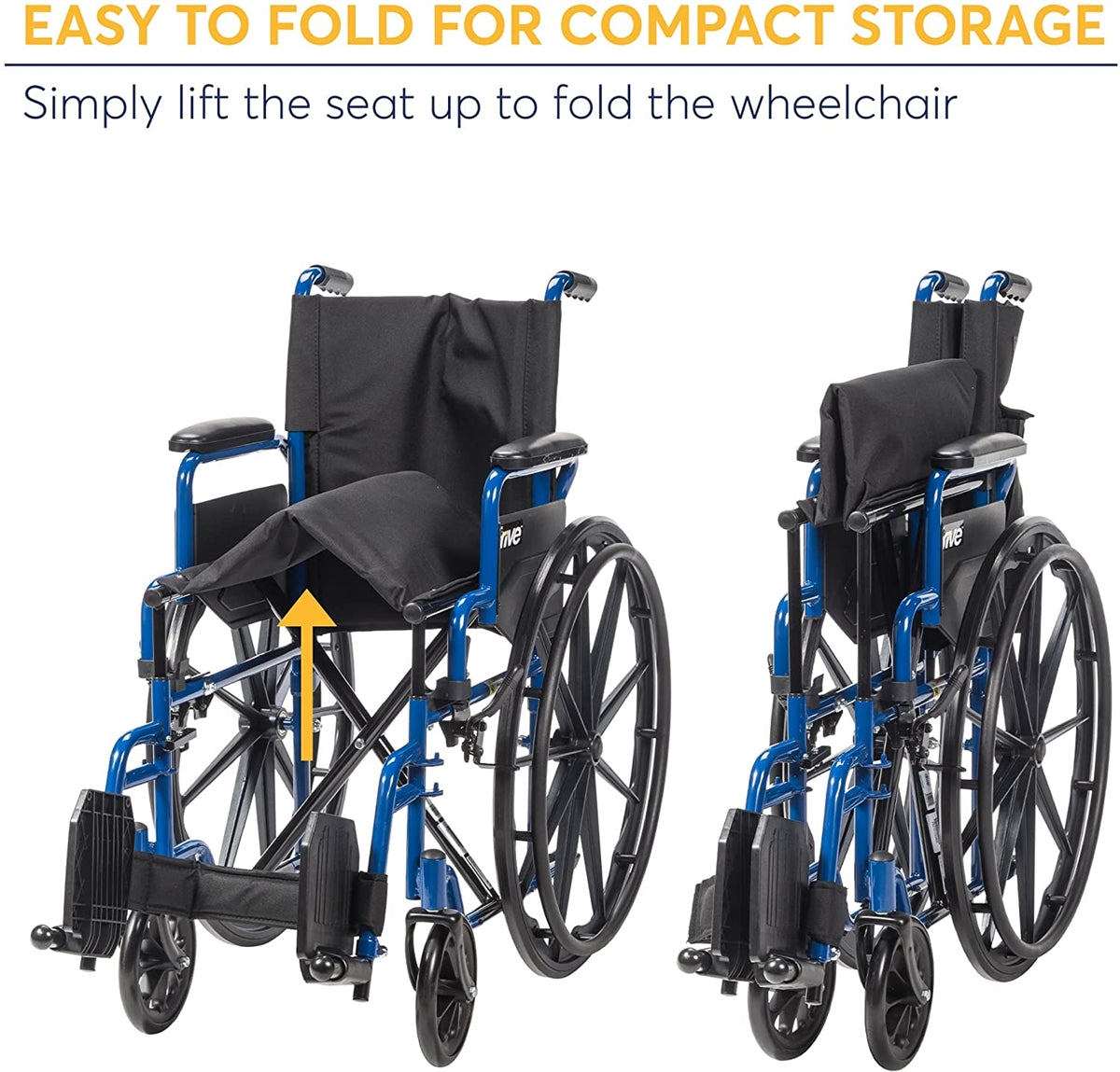 Blue Streak Wheelchair w/ Flip-Back Arms