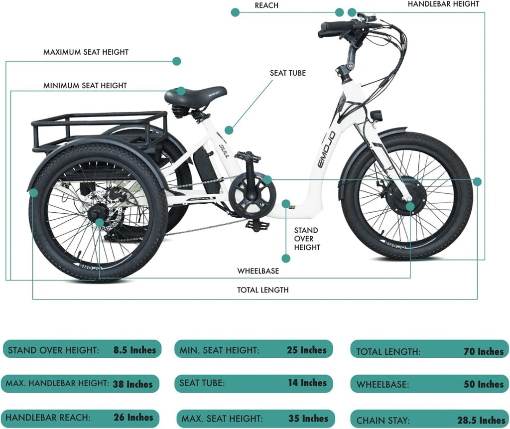 EMOJO Bull 8.5" Low Step Through Electric Tricycle
