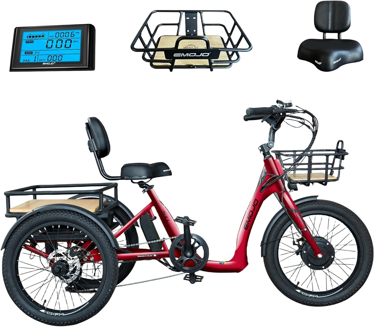 EMOJO Bull 8.5" Low Step Through Electric Tricycle