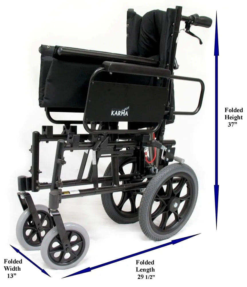 Karman Healthcare KM-5000-TP Ultralight Transport Reclining Wheelchair