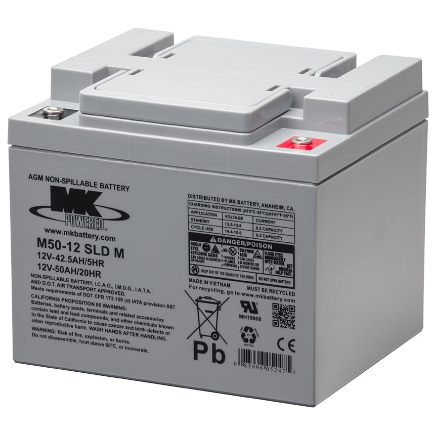 MK Battery 12V 50AH Sealed Lead Acid (Pair)