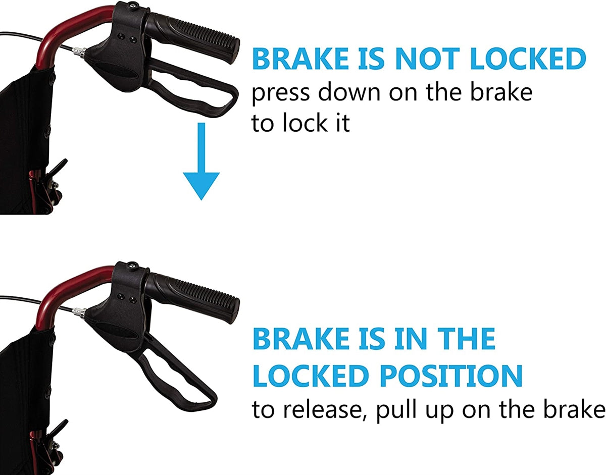 Medline Excel Aluminum Transport Chair with 12" Rear Wheels