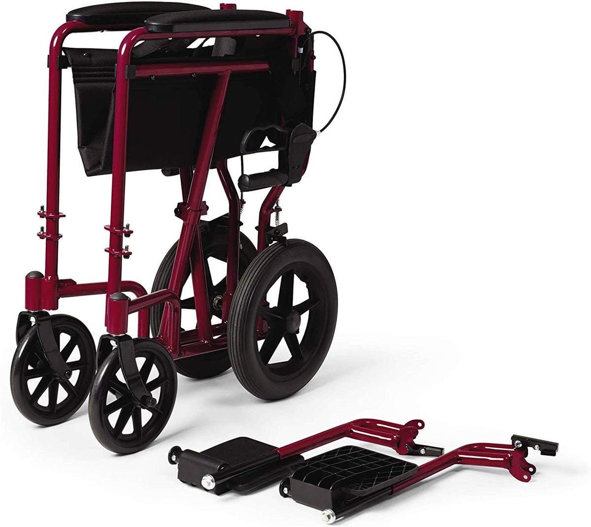 Medline Excel Aluminum Transport Chair with 12" Rear Wheels