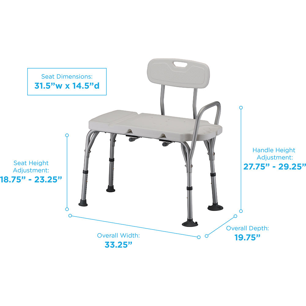 Look Transfer Bench Nova 9070 Deluxe Transfer Bench with Back - Tool Free Assembly ...