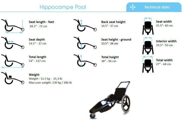 Hippocampe Swimming Pool Wheelchair