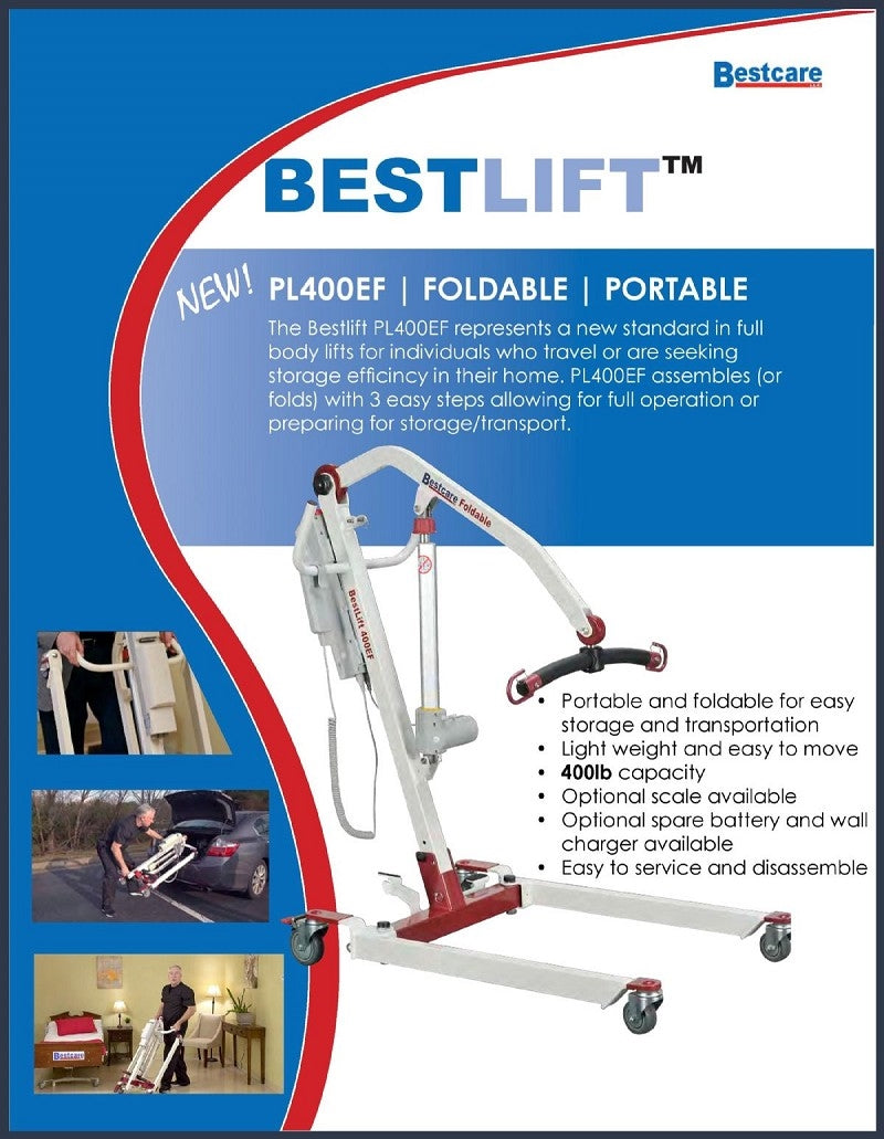 BestCare PL400EF Lift - Electric Foldable Portable Patient Lift