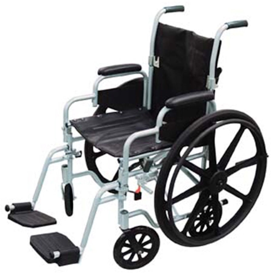 Drive Medical Poly Fly Lightweight Transport Chair - Wheelchair Combo