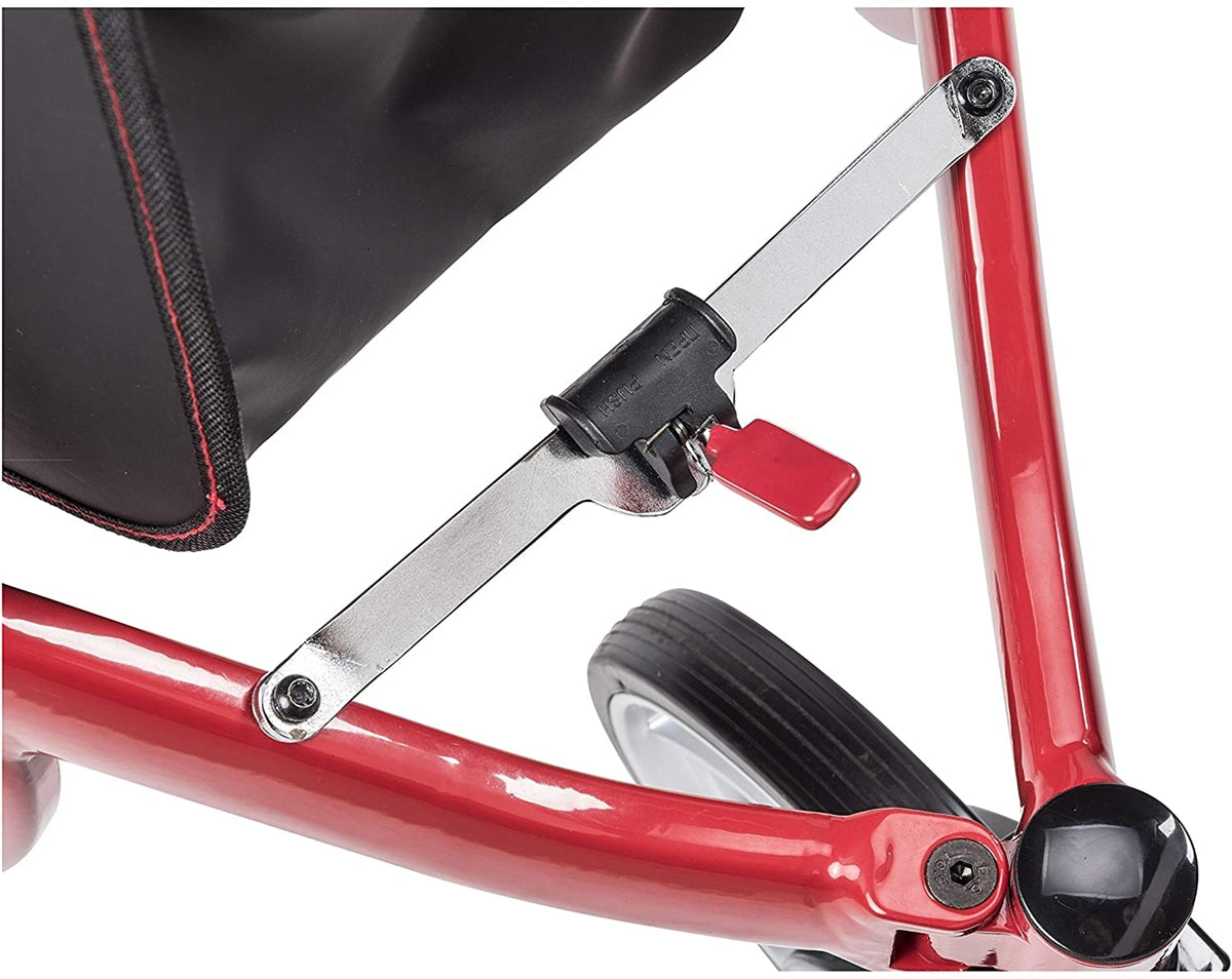 Drive Medical Nitro 3 Euro-Style Rollator Walker with Wheels, Red