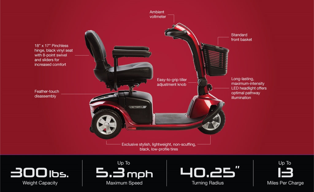 Pride Victory 9 3-Wheel Mobility Scooter